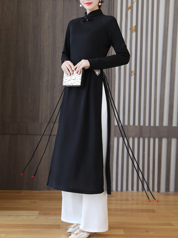 Black ao dai sale